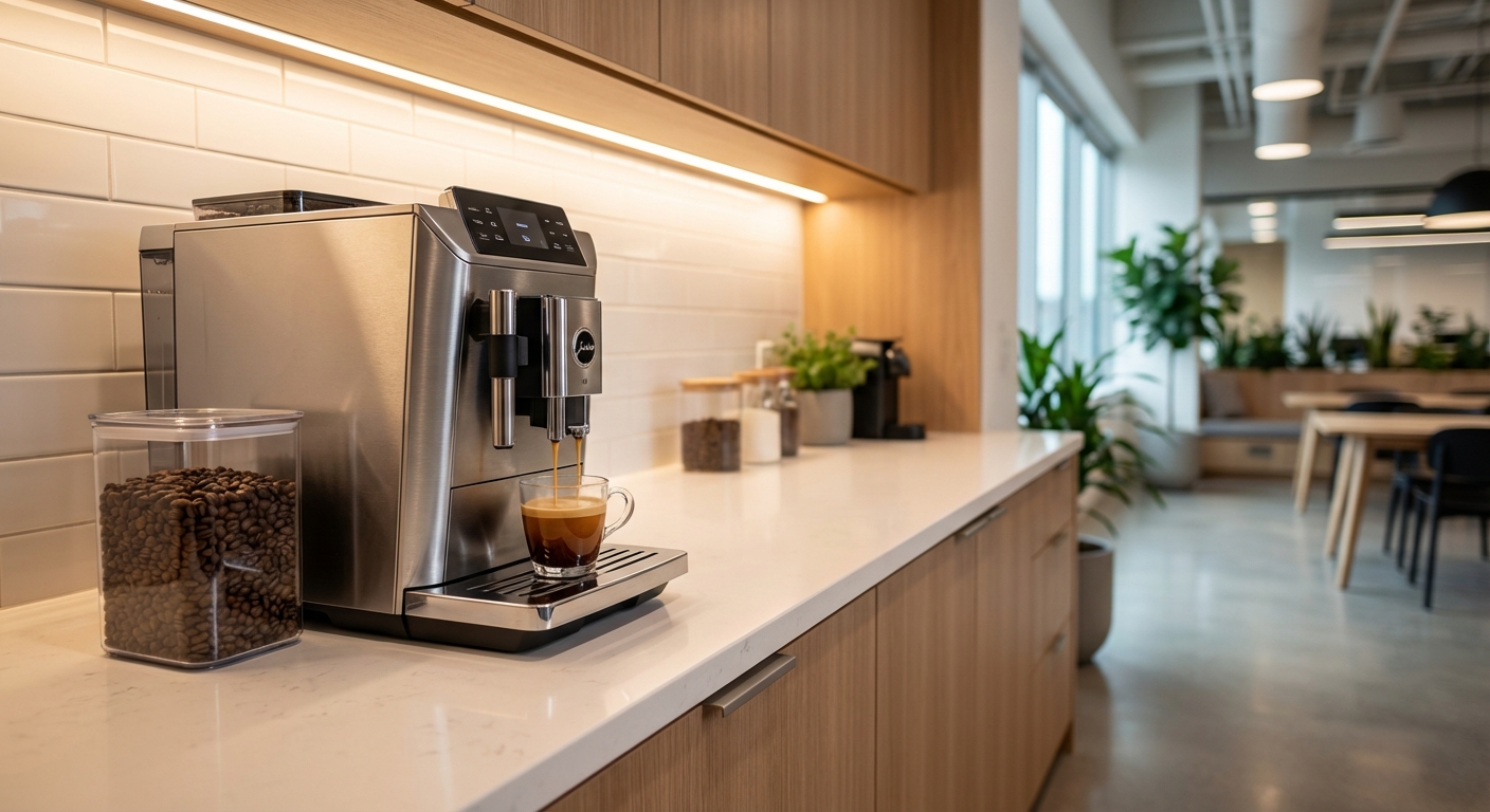 Jura kavovar v kancelari